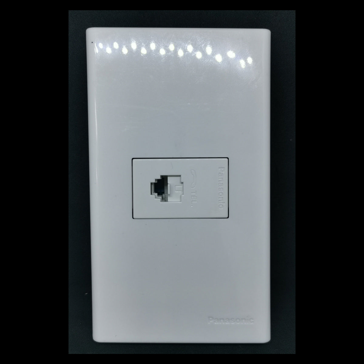 Panasonic white wall plate with single RJ11 telephone jack Telephone Outlet Wide Series 1 Gang glossy finish