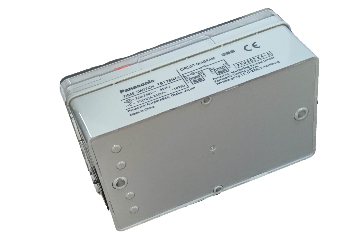 Panasonic Timer Switch 220V 60HZ TB178N white rectangular power switch with circuit diagram