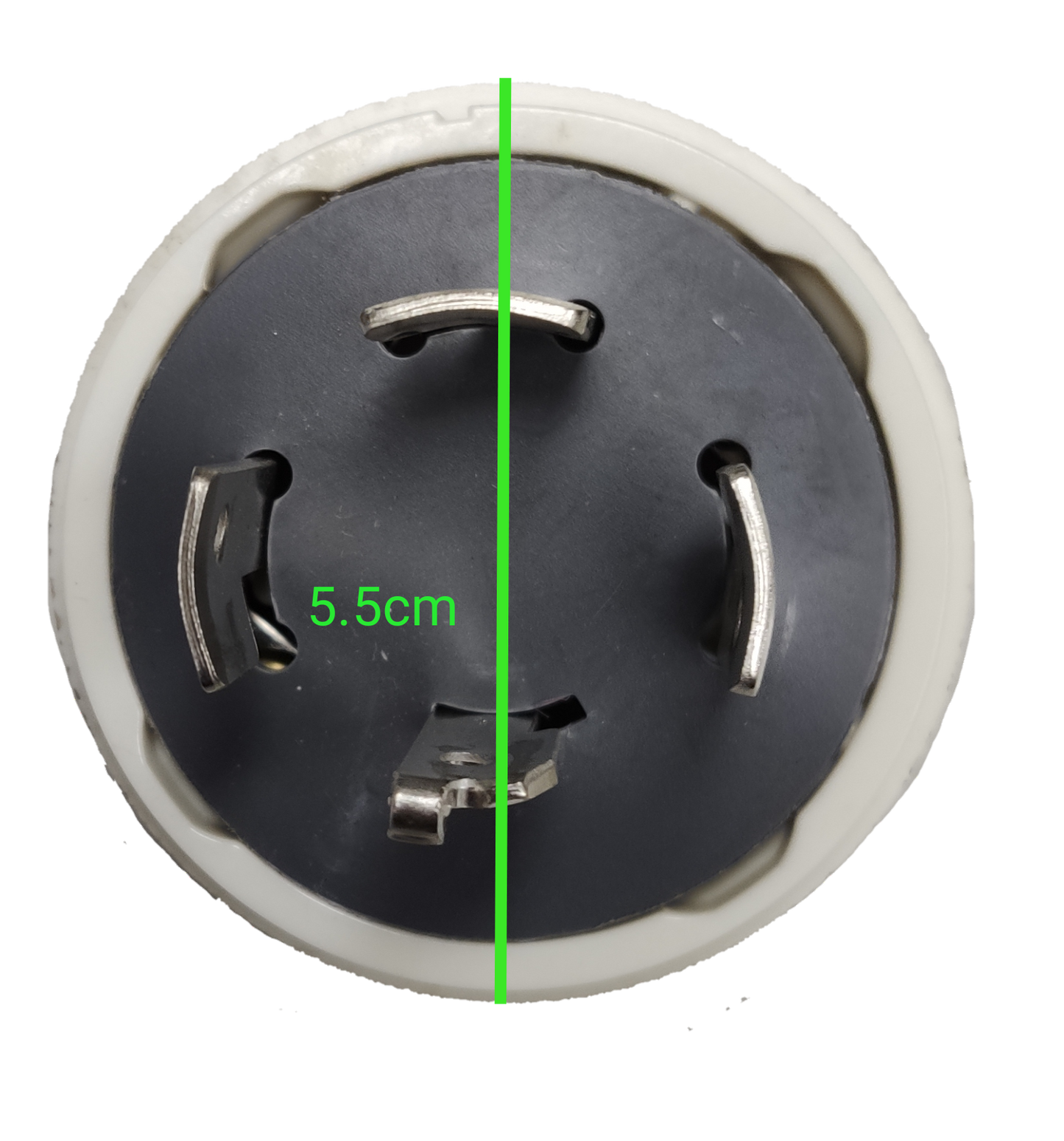 Panasonic WF6420 4 pin twist lock connector front view circular industrial plug with metal locking blades