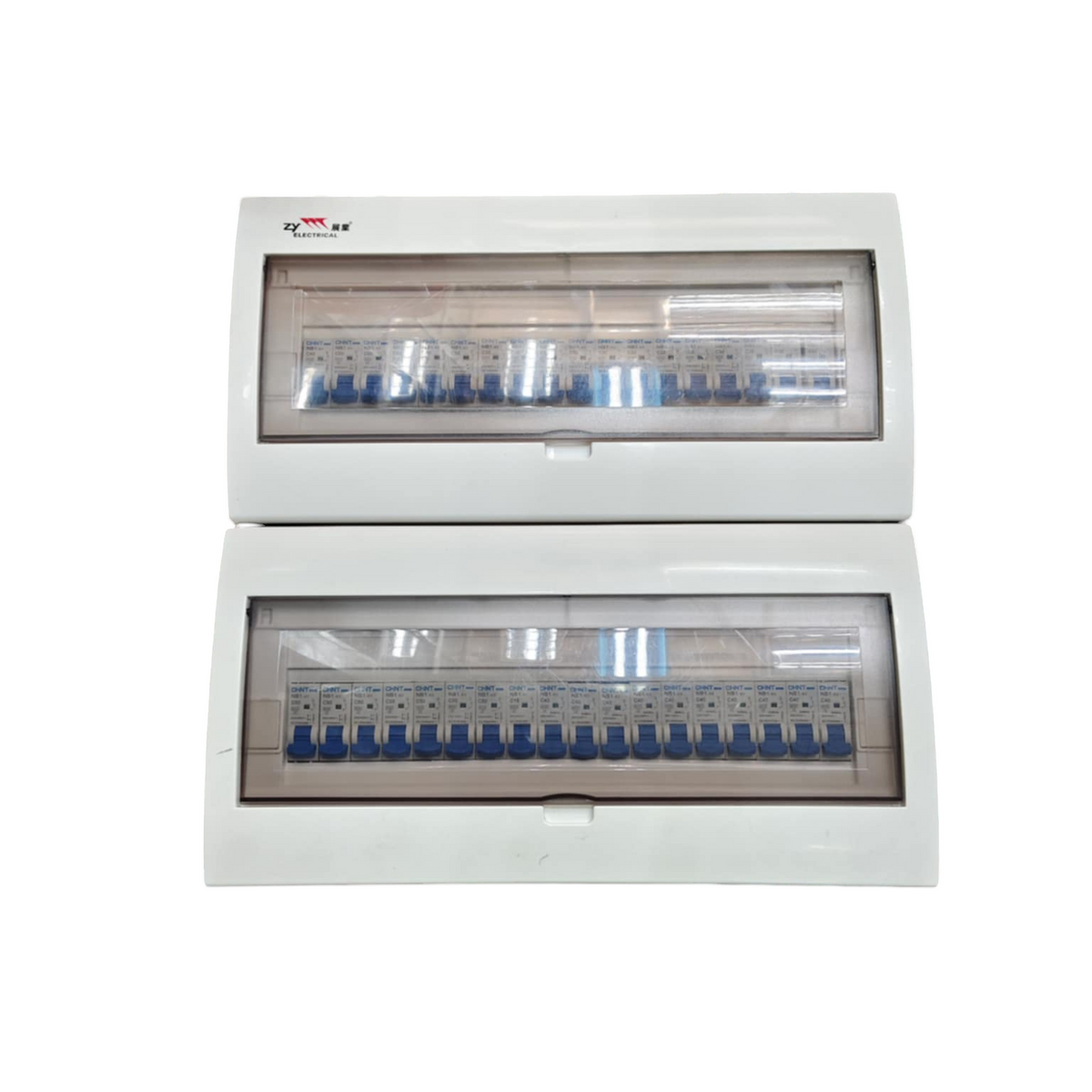 Chint and ZY Panel Board 100A 1 Pole DZ158 electrical circuit breakers in white casing