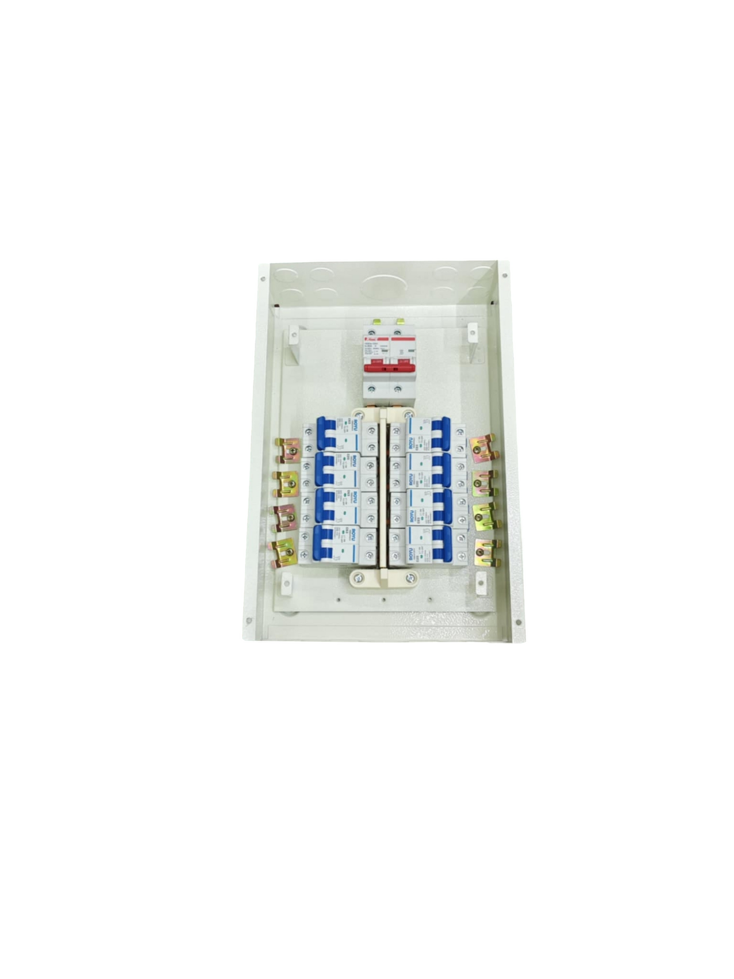 Electx Electrical Supply Panel Board 125A 2P Main with circuit breakers and wiring components