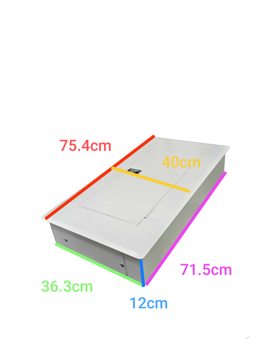 Himel and Koten Panel Board 125A 3 Pole 10 KAIC Main electrical enclosure with specified dimensions