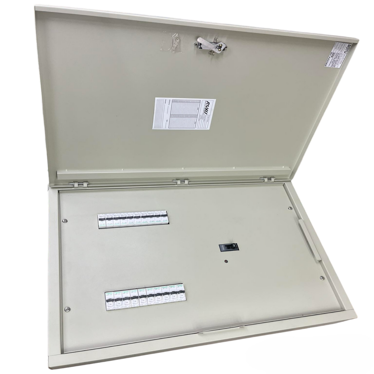 Schneider & Royu Panel Board 250A 3 Pole MCCB electrical distribution box with open metal cover