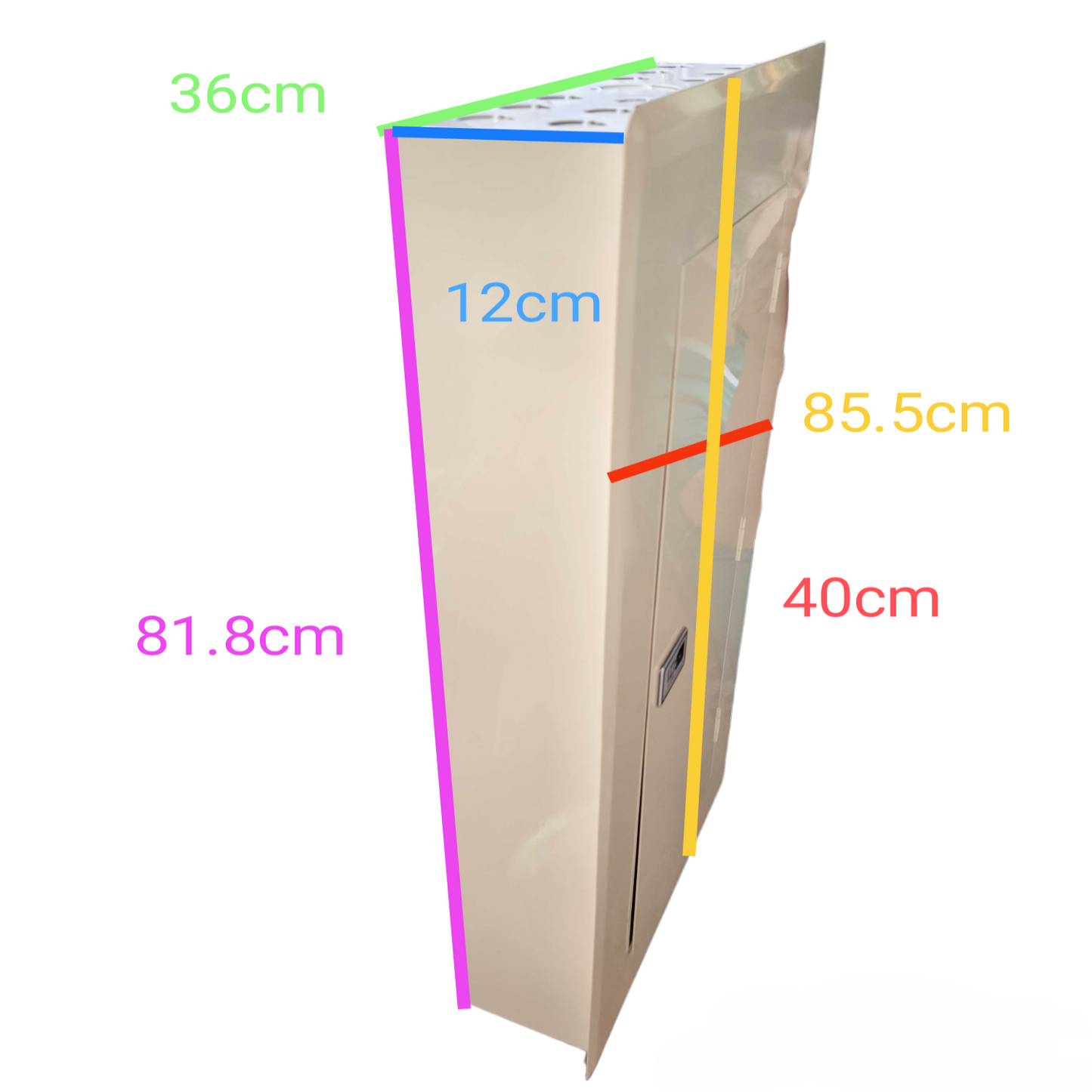 Koten Panel Board 2Pole Main 250SPS electrical circuitry part with dimensions labeled on white metal casing