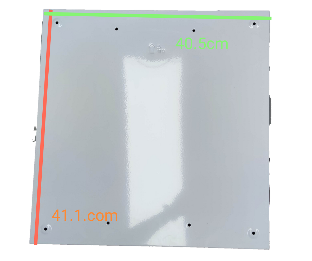 Chint Panel Board 63A 1Pole Main with 31 Branches metal cover measuring 41.1 by 40.5 centimeters
