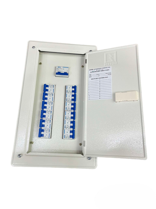 Royu Koten Panel Board with 125A 2pole electrical circuitry component with open white metal enclosure