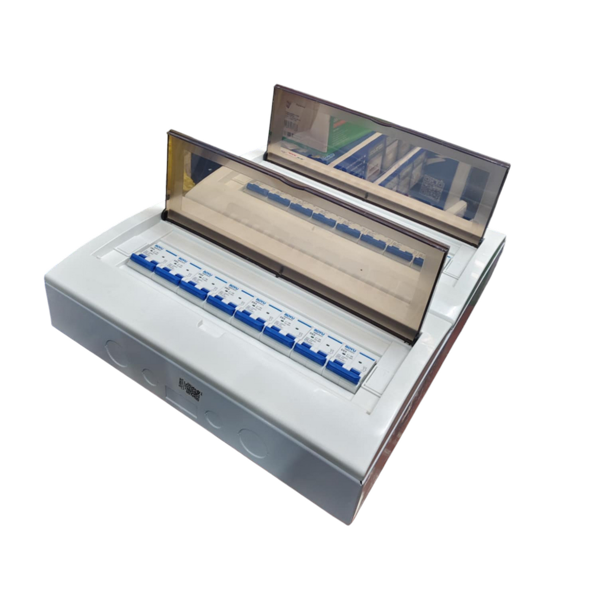 Panel Box with 15 Bus Bar 2 Pole Royu Breakers electrical circuit panel by Royu and ZY with transparent cover