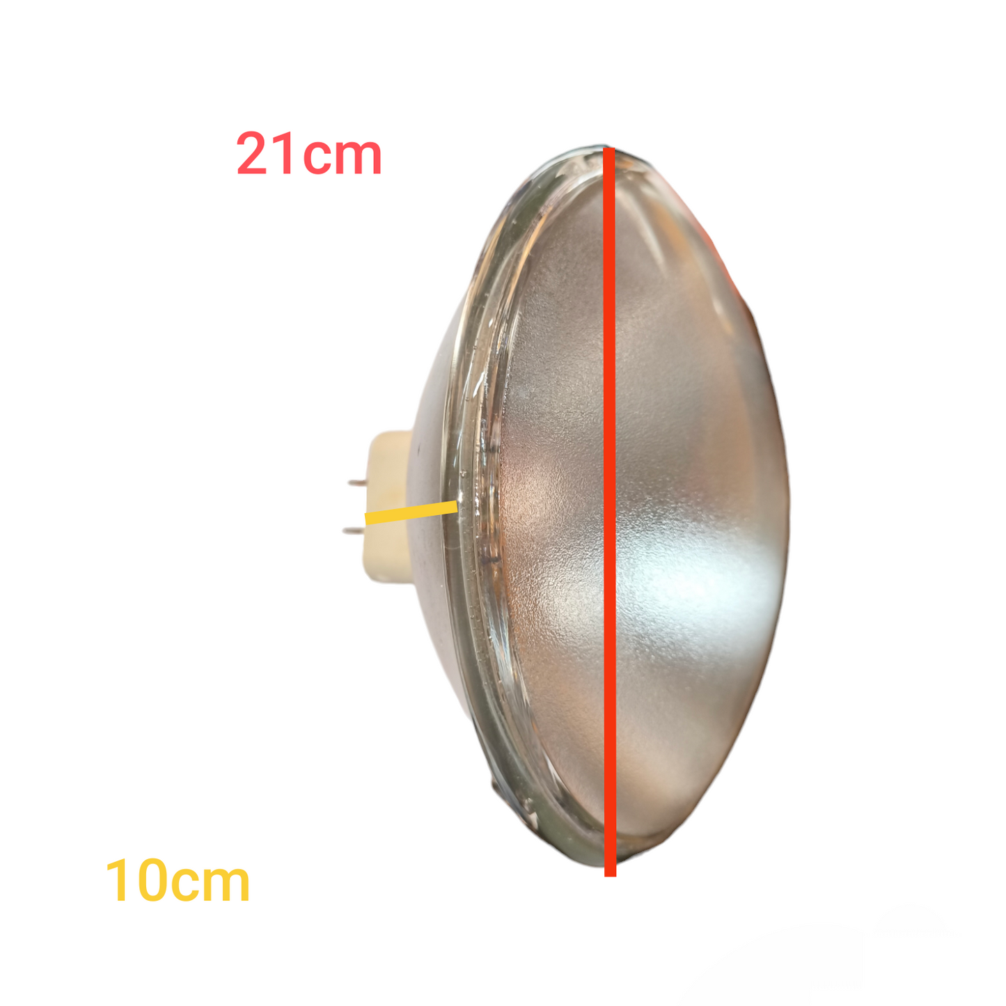 Electx Electrical Supply PAR 64 1000W MFL 220V Clear incandescent bulb with 21cm diameter and 10cm depth