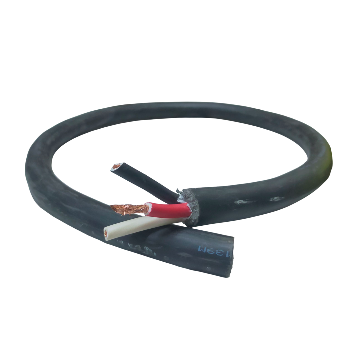 Phelps Dodge 14mm 3core Royal Cord power cable with black outer insulation and exposed copper wires