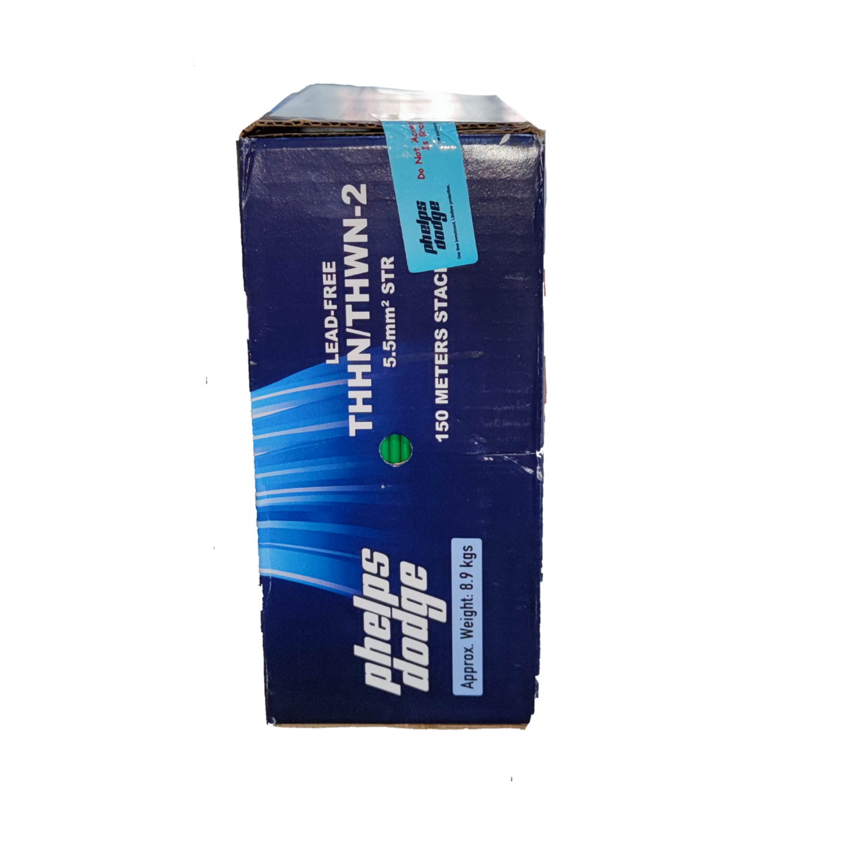 Phelps Dodge 5.5mm THHN AWG 10 lead-free wire in blue box with 150 meters length