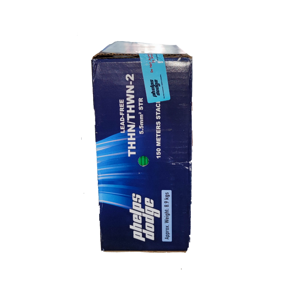 Phelps Dodge box of lead-free THHN/THWN-2 wire with AWG 10 stranded wire white label