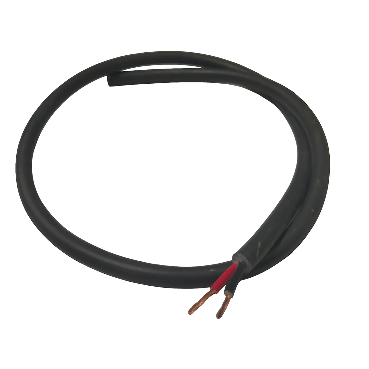 Phelps Dodge perma cord wire with black insulation and exposed copper wire ends