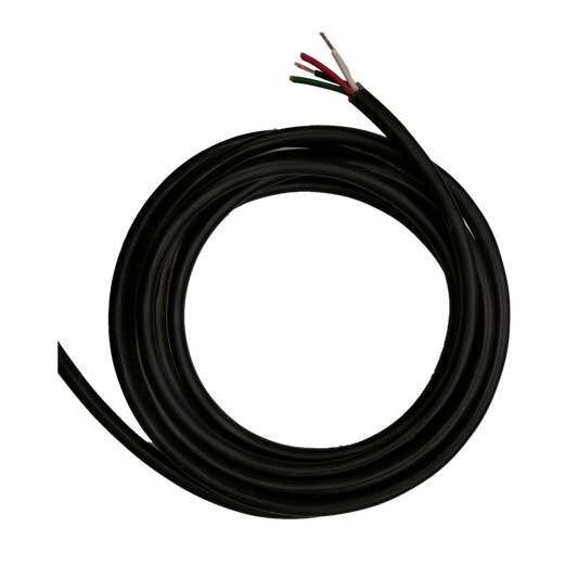 Coiled Phelps Dodge Royal Cord 8.0mm 4C electrical wire with exposed colored inner leads