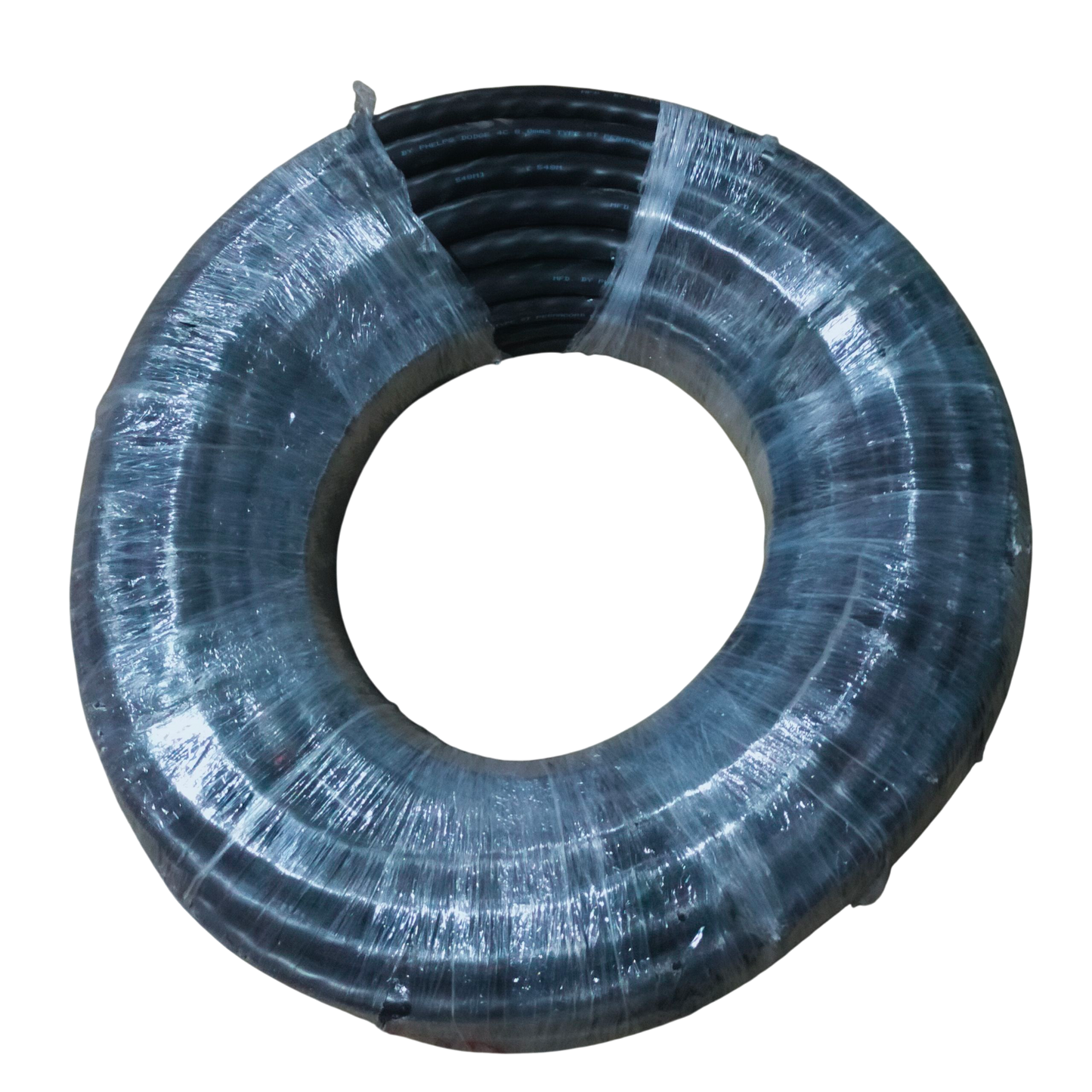 Phelps Dodge Royal Cord 8.0mm 4C black electrical wire coil wrapped in plastic for wiring and connections