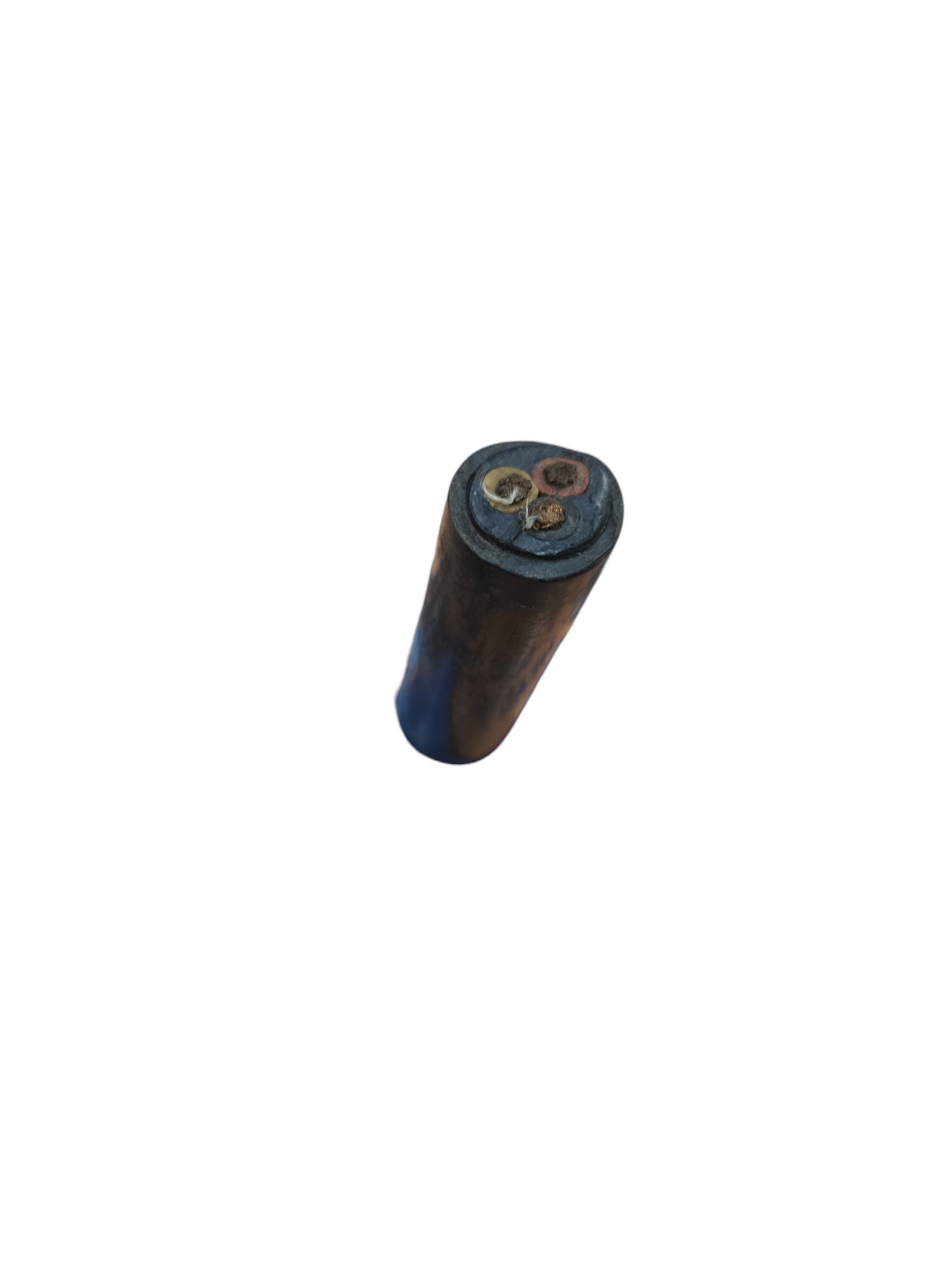 Phelps Dodge Royal Cord AWG 22mm 3 core electrical wire with black insulation showing copper cores