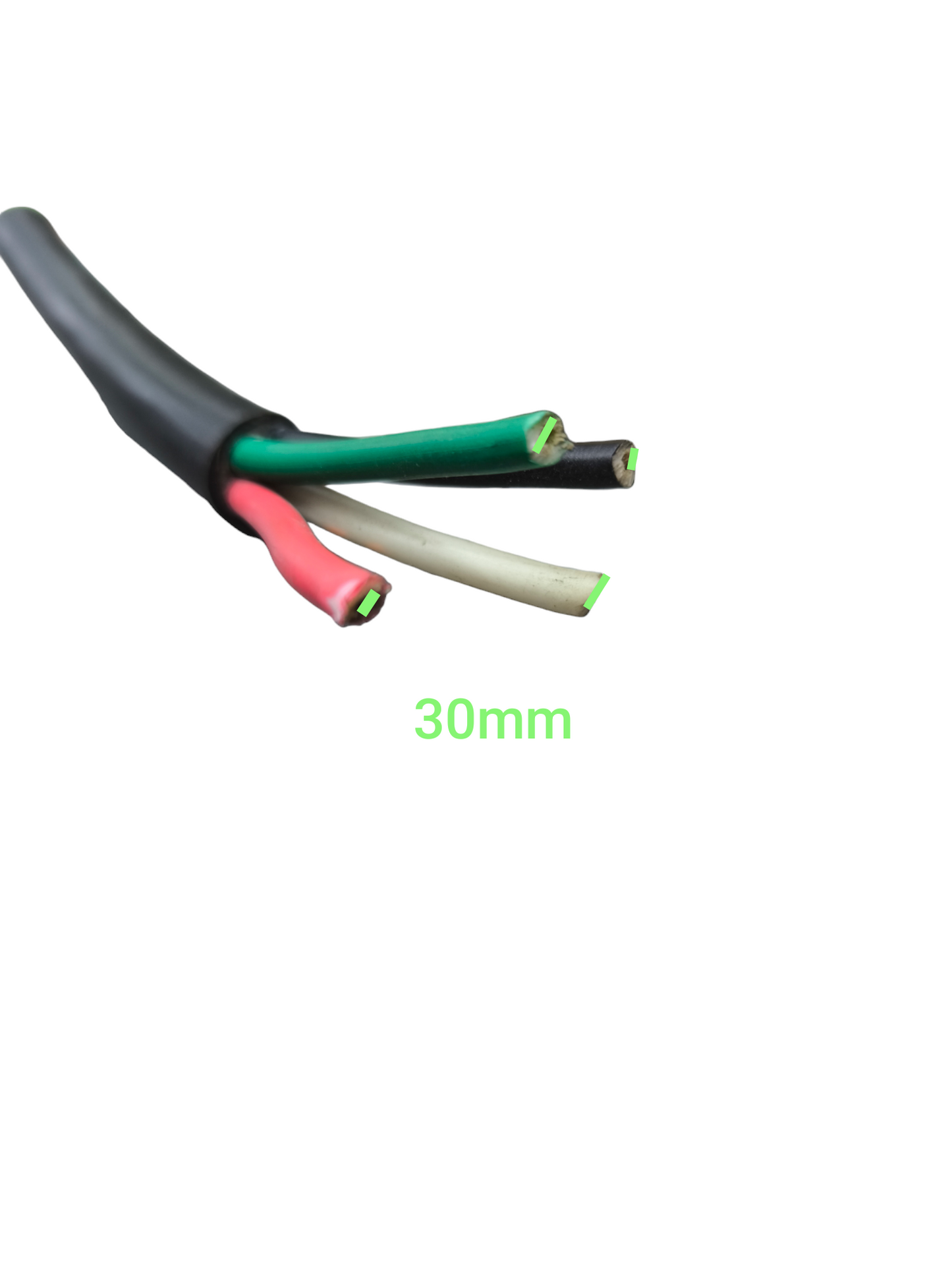 Phelps Dodge Royal Cord power cable 30mm 4 cores with exposed red white green and black wires