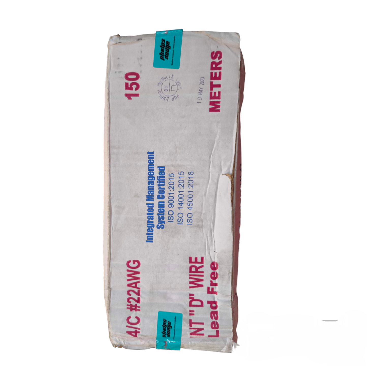 Phelps Dodge Telephone Jacketed Wire 22 gauge 150 meters lead free in white packaging