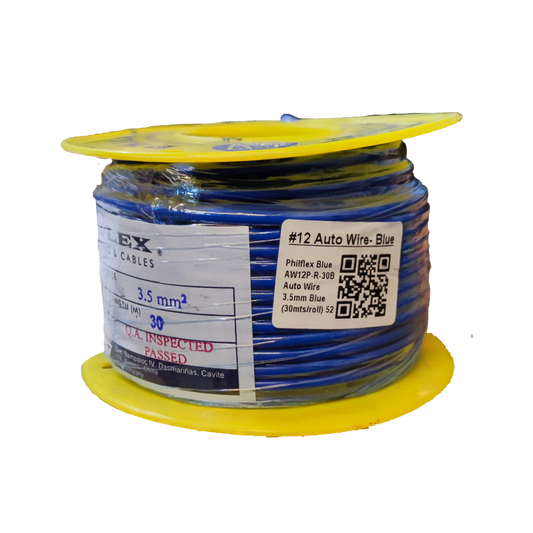 Philflex Autowire AWG 12 ( 3.5 mm) Automotive Wire Auto Wire Blue 30 Meters 1 Roll