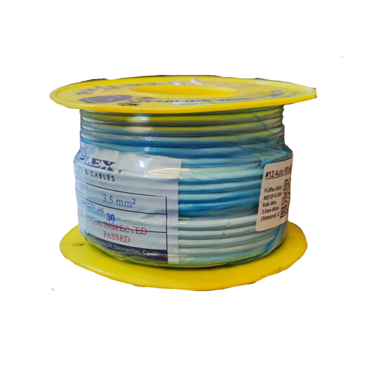 Philflex Autowire AWG 12 (3.5 mm) Automotive Wire Auto Wire White 30 Meters 1 Roll Electx Electrical Supply