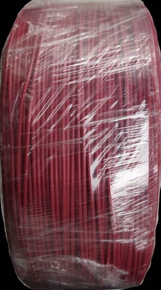 Philflex spool of red TF Wire AWG 22 Stranded Hook up Wire on large coil wrapped in clear plastic