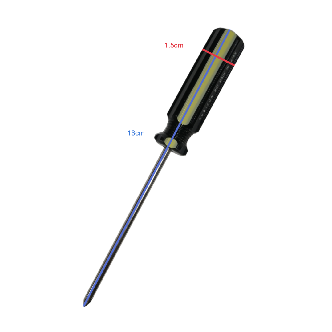 Rubicon Philip Screw Driver 901 75mm with black handle and metal shaft for precise fastening