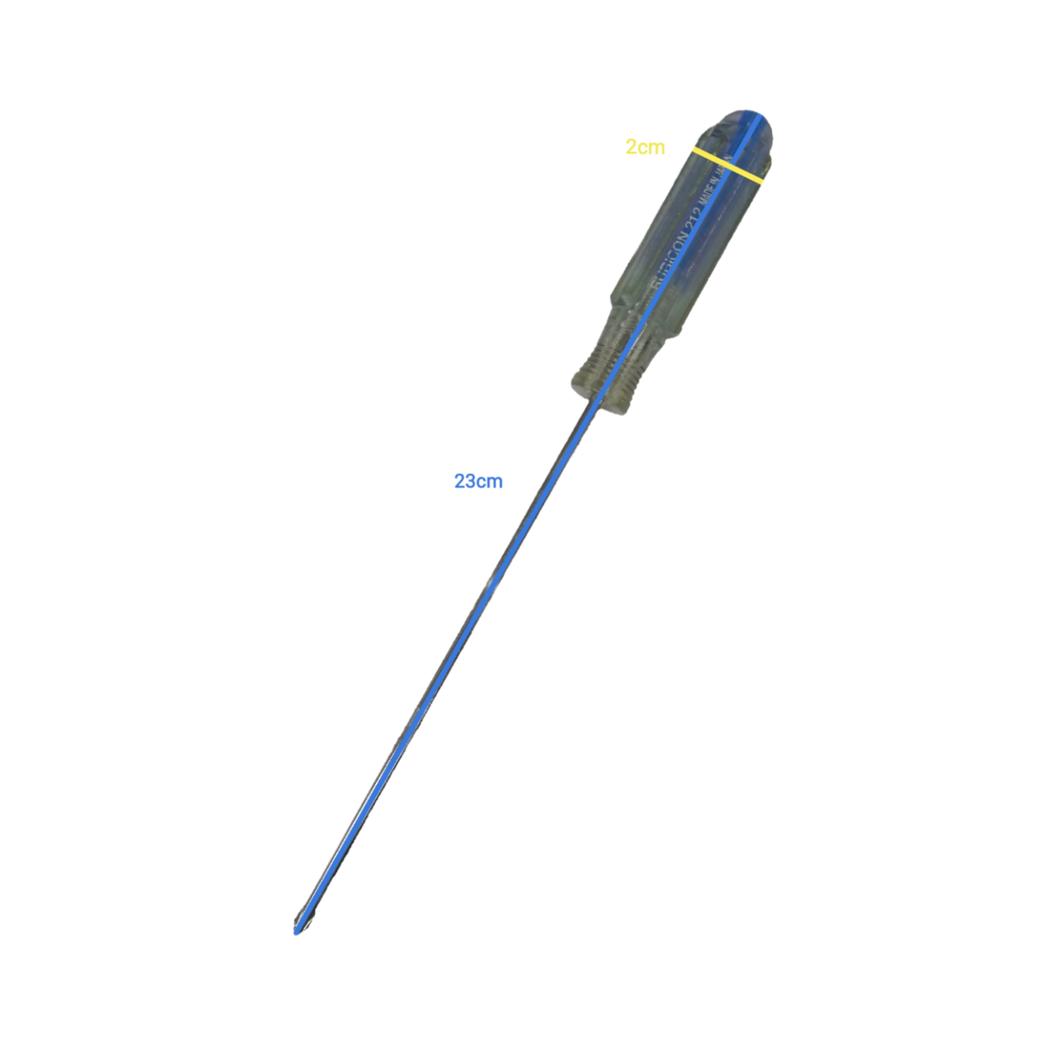 Rubicon Philip Screw Driver Rainbow 212 150mm with transparent handle and long metal shaft