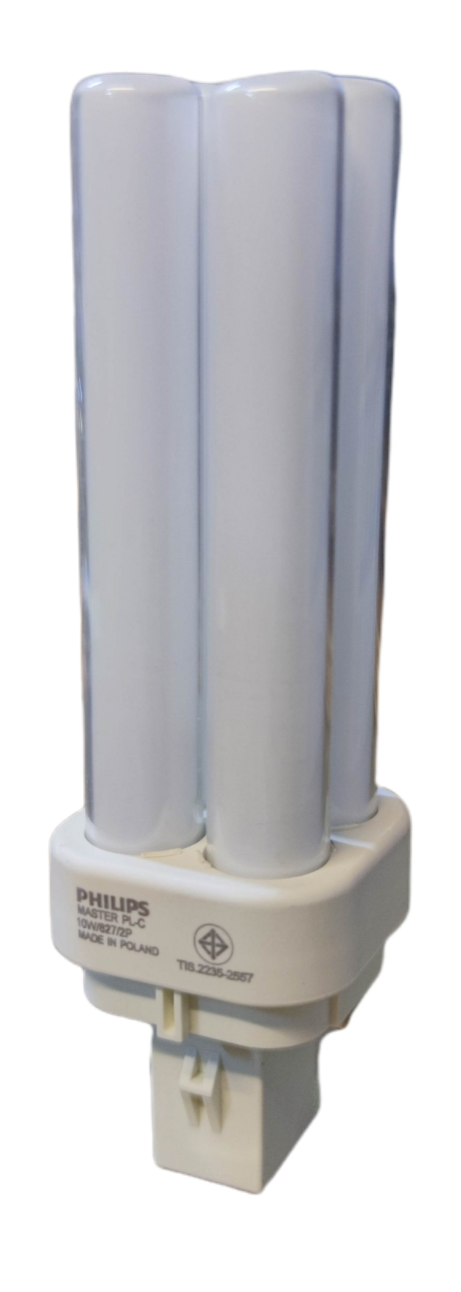 Philips 10W CFL pinlight G24d-1 Socket with three long tubular bulbs for energy-efficient lighting