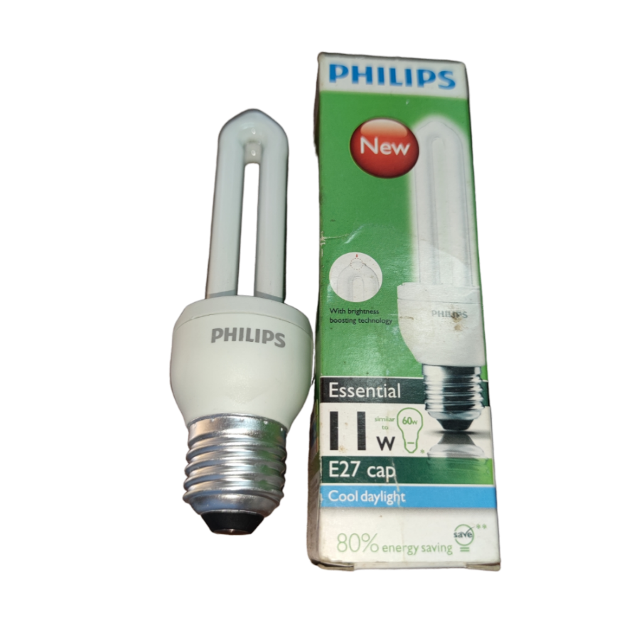 Philips 11W CFL Bulb E27 Daylight 6500K compact fluorescent bulb with energy saving packaging