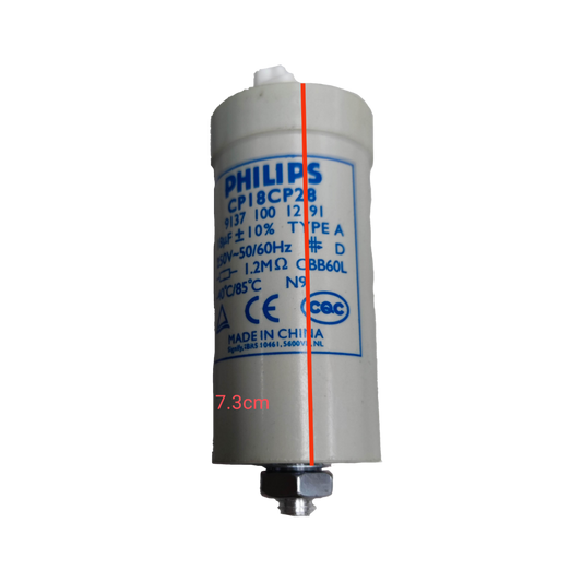 Philips 18UF lamp capacitor with a standard voltage rating and compact design for electrical applications