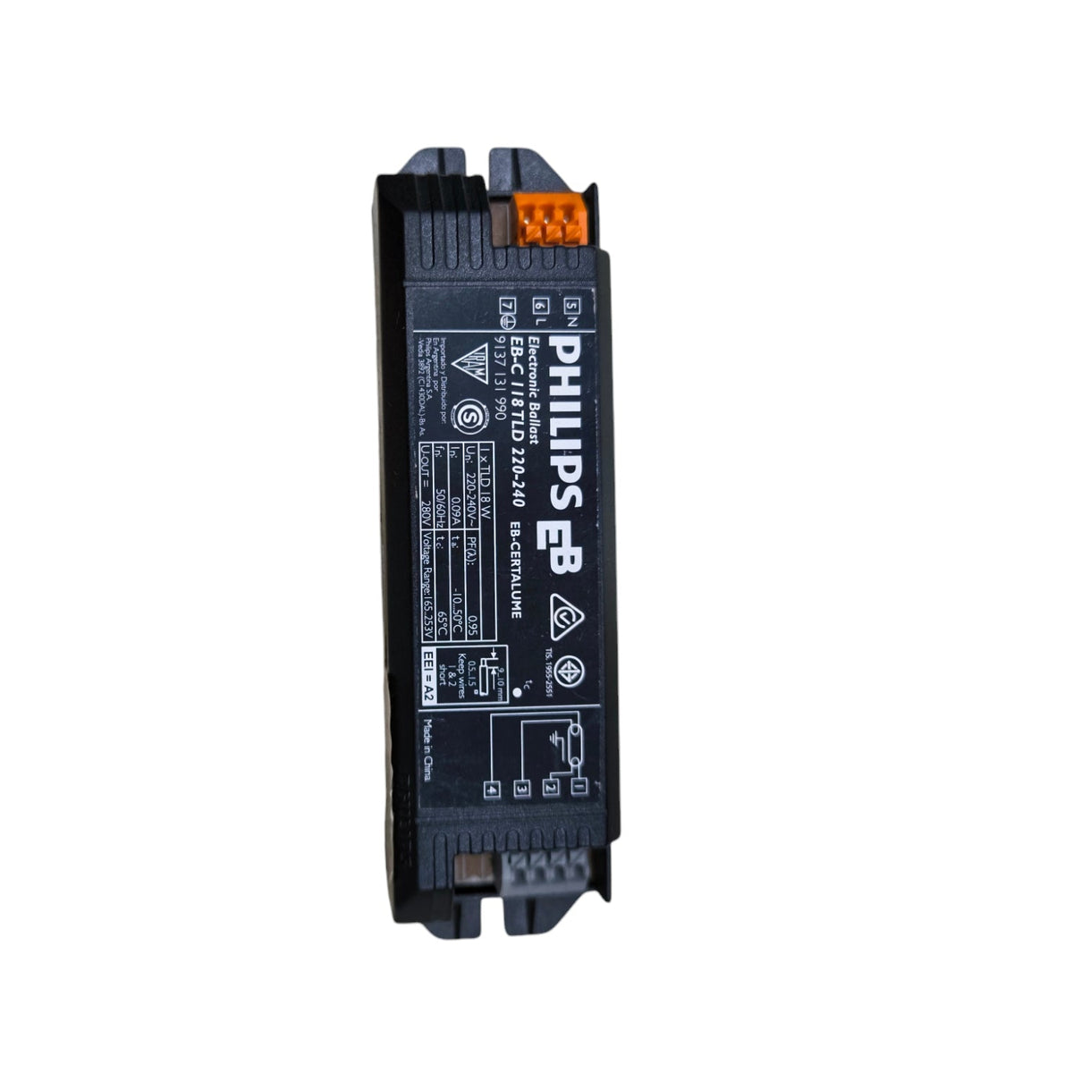 Philips 18W Electronic Ballast 220V for lighting installation and accessories black compact design