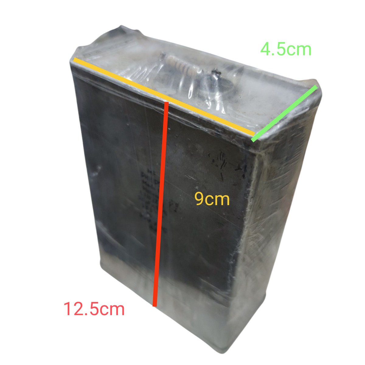 Philips 25uF 250V capacitor for sale with rectangular casing and clear protective wrapping