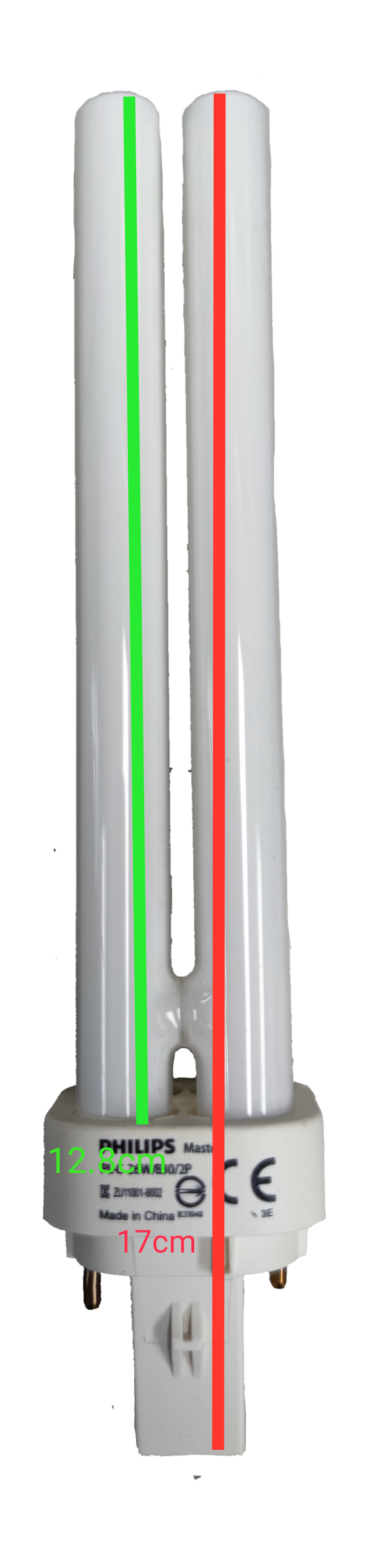 Philips 26W CFL Pinlight compact fluorescent bulb with dual tube design and white base