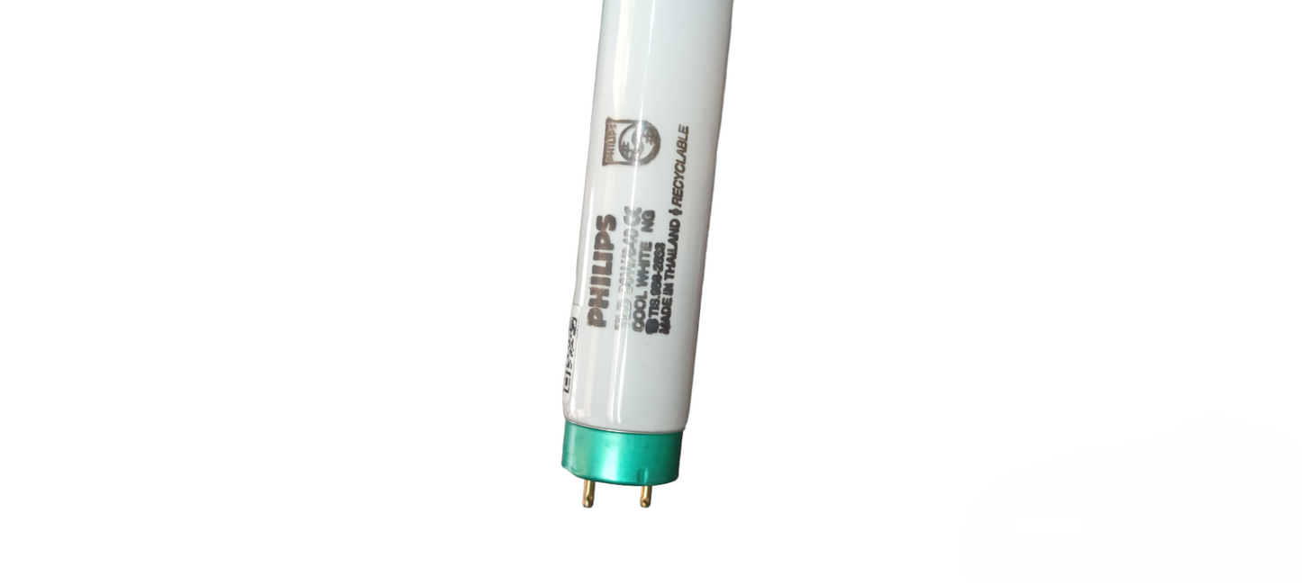 Philips 30W T-8 Fluorescent Tube compact fluorescent bulb with green end cap and two pins