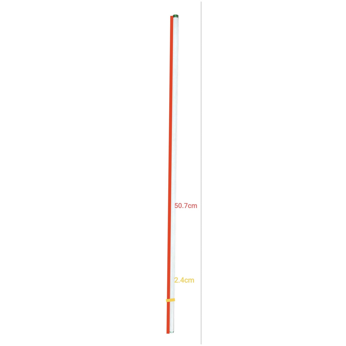 Philips 58W T-8 Fluorescent Tube 3000K measuring 50.7 cm long and 2.4 cm in diameter