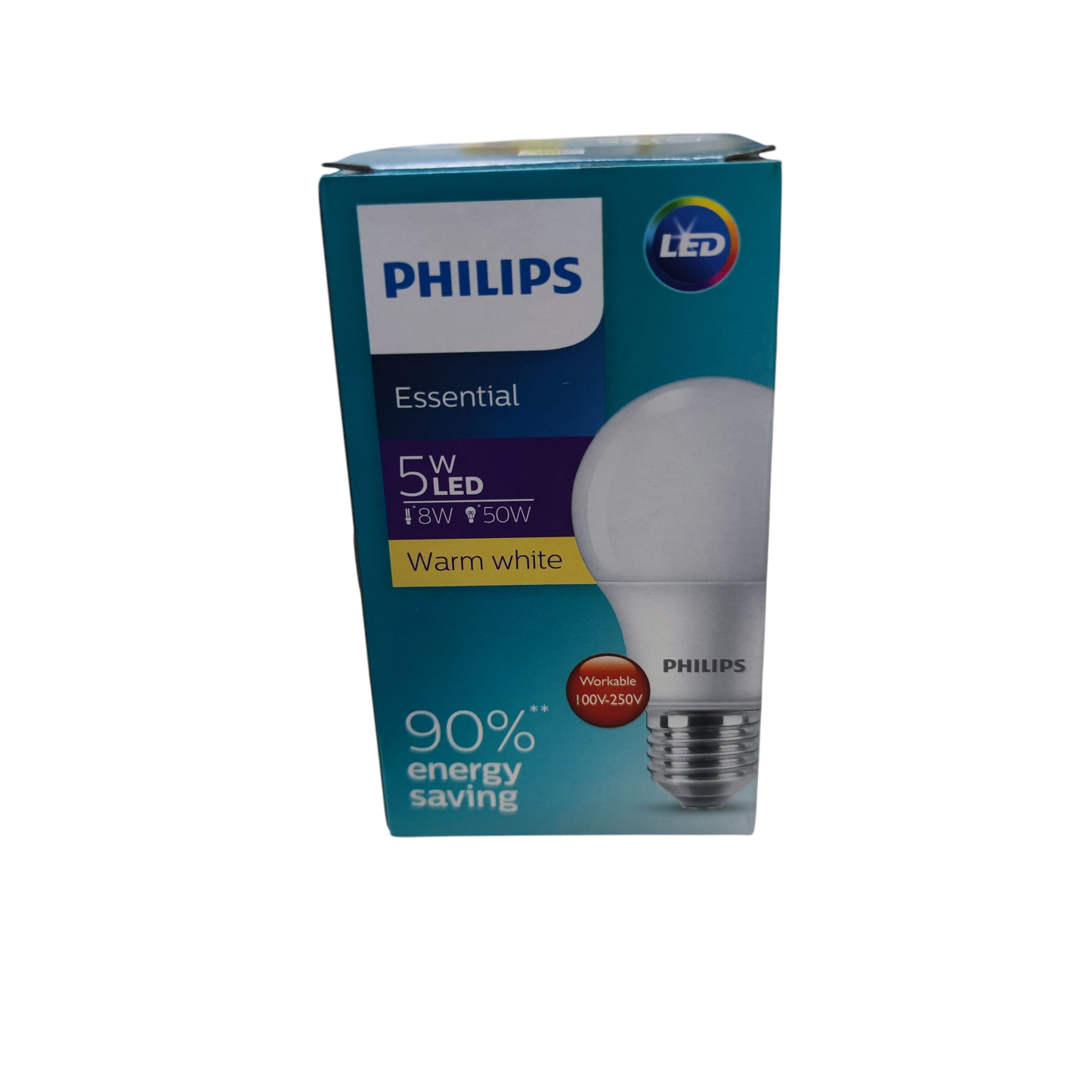 Philips 5W LED bulb E27 warm white with 90% energy saving technology for efficient lighting