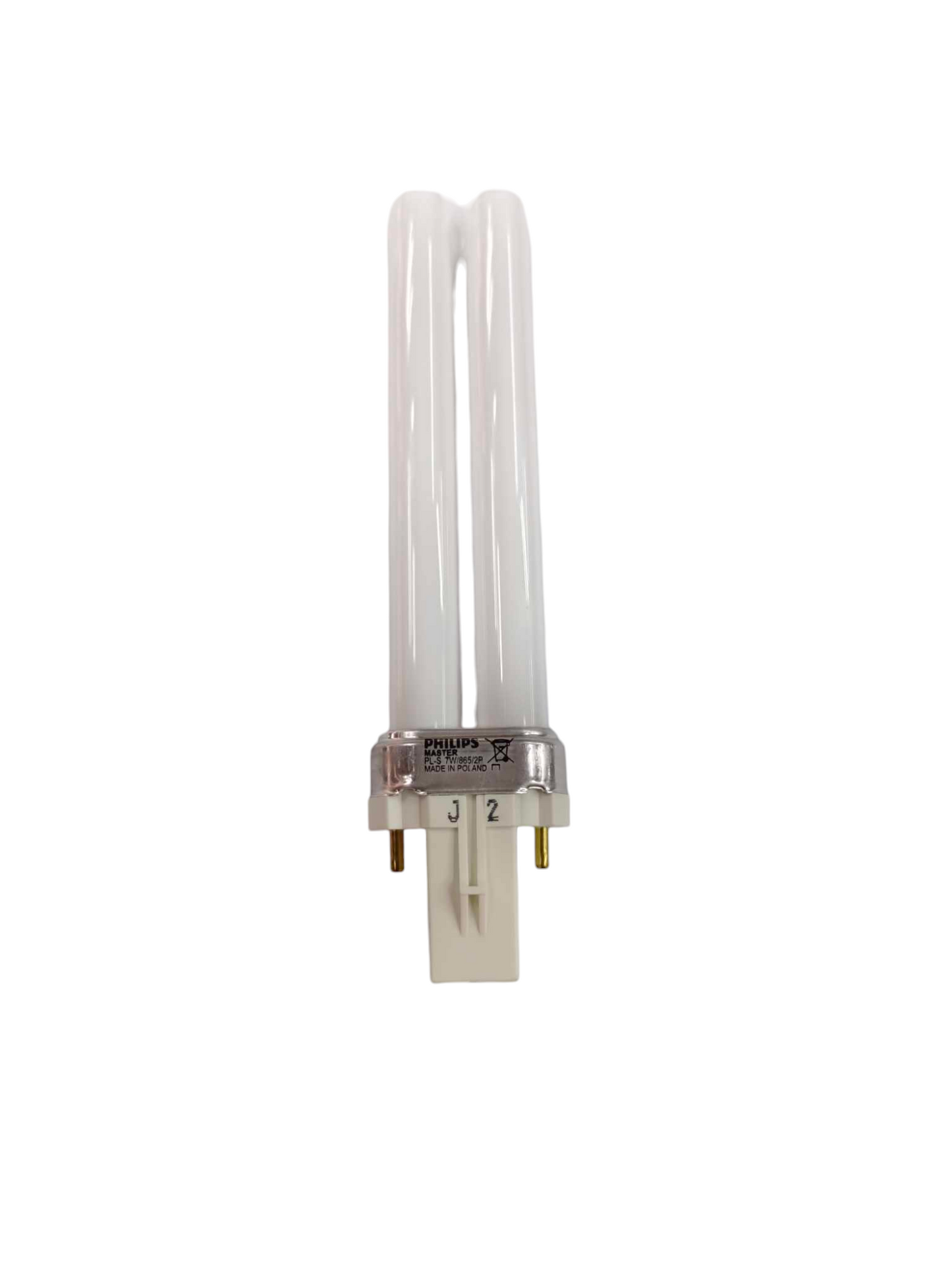 Philips compact fluorescent bulb 7W Pinlight Daylight G23 Socket with white double tube design