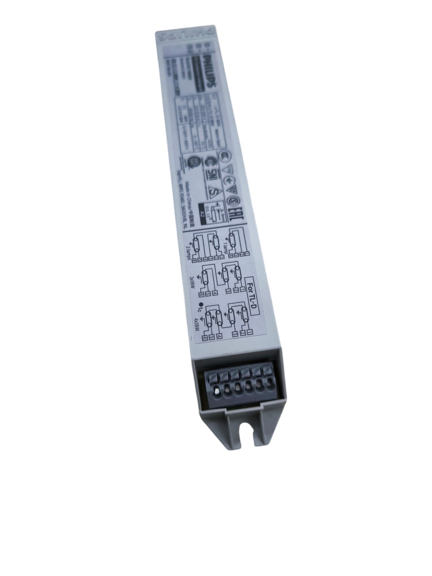 Philips electronic ballast 220V for lighting installation and accessories with wiring instructions
