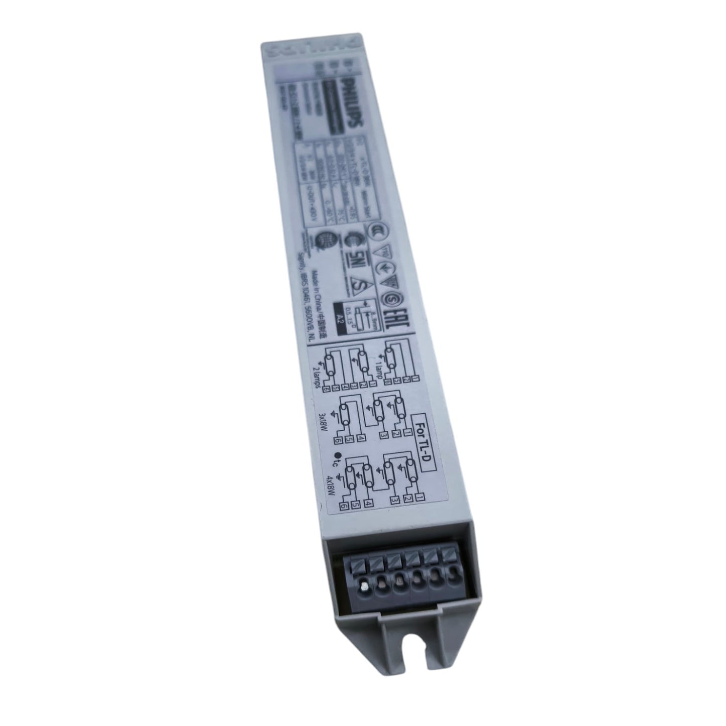 Philips electronic ballast 220V for lighting installation and accessories with wiring instructions