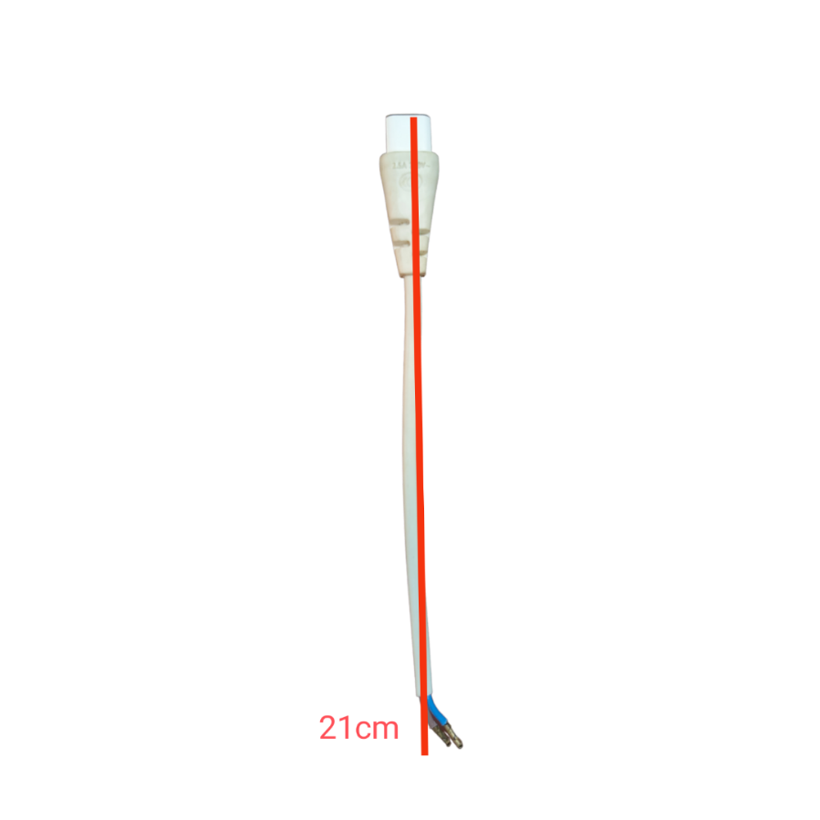 Philips T5 batten connector with white casing and attached wiring measuring 21cm