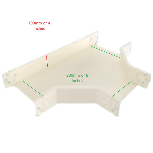 Royu cable management corner piece measuring 200mm x 100mm or 4 Inches x 8 Inches in white