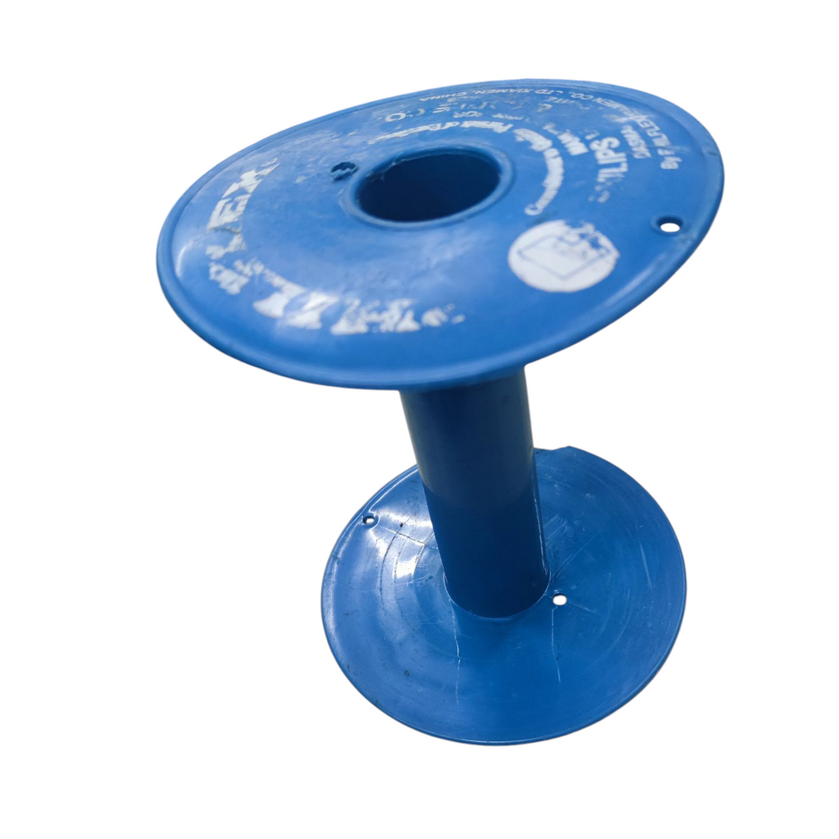 Plastic Long Spool 20cm in blue, ideal for tape dispensers and crafting projects