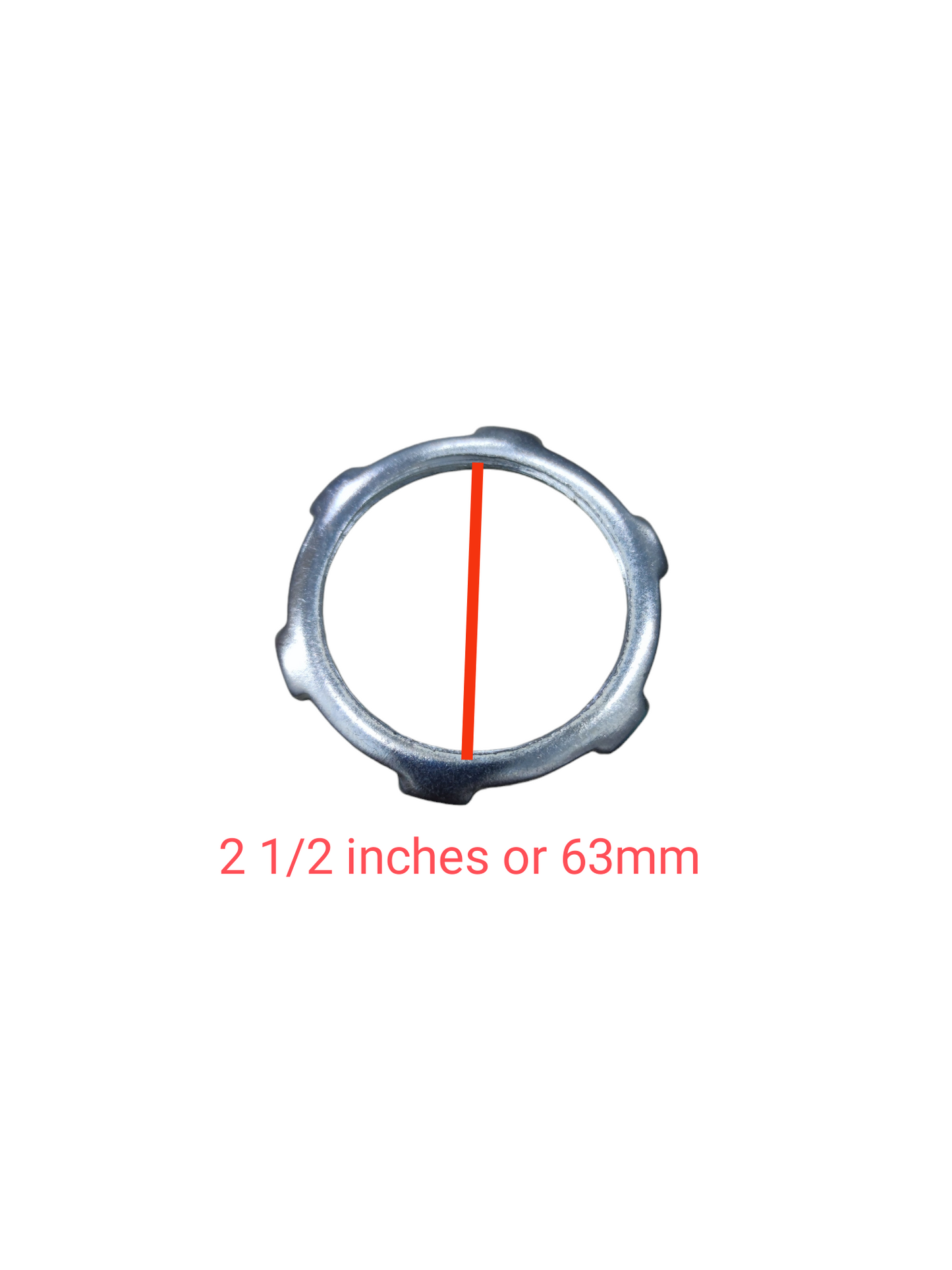 Local steel Locknut for RSC Pipes 15mm. Scalloped ring locknut for 2 1 2 inch 63mm conduit fitting