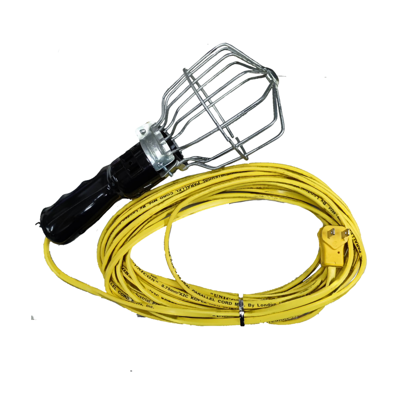 Kopez portable trouble light E27 socket with protective metal cage and long yellow extension cord