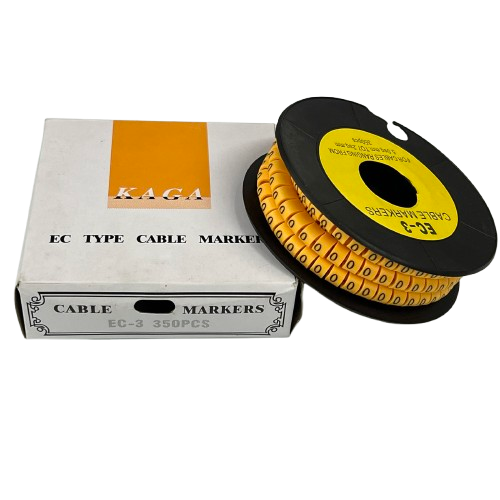 Cable "0" Marker 5.0mm to 7.2mm EC-3 Yellow, 350PCS Wire Tagging