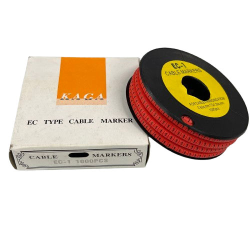 Grippes Cable Marker (1) Red 2.6mm to 4.2mm EC-1, 1000pcs Per Roll