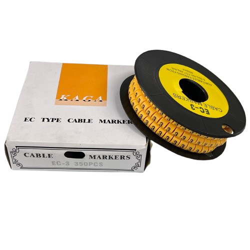 Cable "3" Marker 5.0mm to 7.2mm EC-3 Yellow, 350PCS Wire Tagging