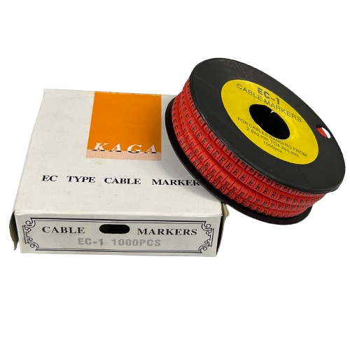 Cable Marker Red - E, 2.6mm to 4.2mm 1000pcs per Roll EC-1 Wire Tagging
