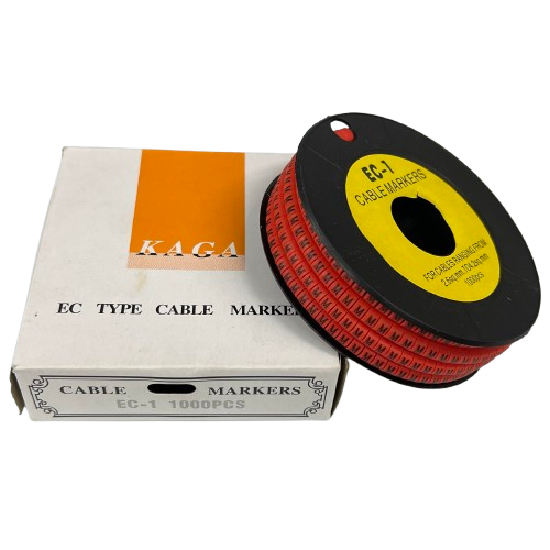 Cable (M) Marker Red 2.6mm to 4.2mm 1000pcs per Roll EC-1 Wire Tagging