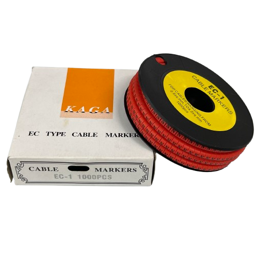 Cable (N) Marker Red 2.6mm to 4.2mm 1000pcs per Roll EC-1 Wire Tagging