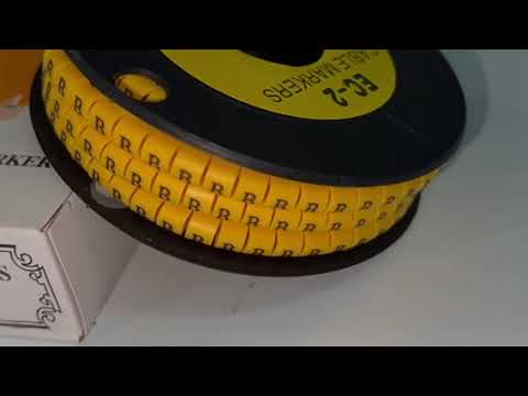 Grippes Cable Marker "B" 3.6mm to 5.2mm Color Yellow 1roll 500pcs EC-2Y